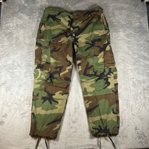 US Military BDU Woodland Camo Cargo Pants Large Short 8415-01-084-1016 Combat